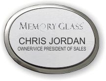 (image for) Memory Glass Executive Oval Silver Badge